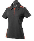 Aussie Pacific Ladies Paterson Polo Shirt 2305 Casual Wear Aussie Pacific Black/Orange 6 