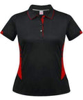 Aussie Pacific Ladies Tasman Polo Shirt 2311 Casual Wear Aussie Pacific Black/Red 6 