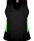 Aussie Pacific Ladies Tasman Singlet 2111 Casual Wear Aussie Pacific Black/Neon Green 4 