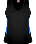 Aussie Pacific Ladies Tasman Singlet 2111 Casual Wear Aussie Pacific Black/Cyan 4 