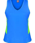 Aussie Pacific Ladies Tasman Singlet 2111 Casual Wear Aussie Pacific Cyan/Neon Green 4 