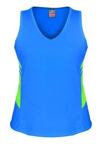 Aussie Pacific Ladies Tasman Singlet 2111 Casual Wear Aussie Pacific Cyan/Neon Green 4 