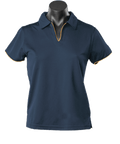 Aussie Pacific Ladies Yarra Polo Shirt 2302 Casual Wear Aussie Pacific Navy/Gold 16-18 