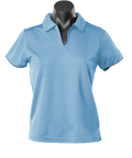 Aussie Pacific Ladies Yarra Polo Shirt 2302 Casual Wear Aussie Pacific Sky/Navy 16-18 