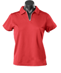 Aussie Pacific Ladies Yarra Polo Shirt 2302 Casual Wear Aussie Pacific Red/White 16-18 