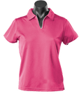 Aussie Pacific Ladies Yarra Polo Shirt 2302 Casual Wear Aussie Pacific Hot Pink/White 16-18 