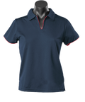 Aussie Pacific Ladies Yarra Polo Shirt 2302 Casual Wear Aussie Pacific Navy/Red 16-18 