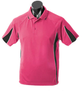 Aussie Pacific Men's Eureka Polo Shirt 1304 Casual Wear Aussie Pacific Hot Pink/Black/White S 