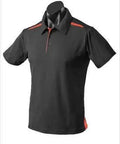 Aussie Pacific Men's Paterson Corporate Polo Shirt 1305 Casual Wear Aussie Pacific Black/Orange S 
