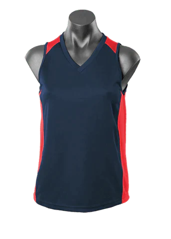 Aussie Pacific Premier Ladies Singlet 2101 Casual Wear Aussie Pacific Navy/Red 8 