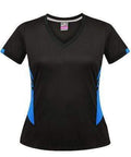 Aussie Pacific Tasman Ladies Tees 2211 Casual Wear Aussie Pacific Black/Cyan 8 