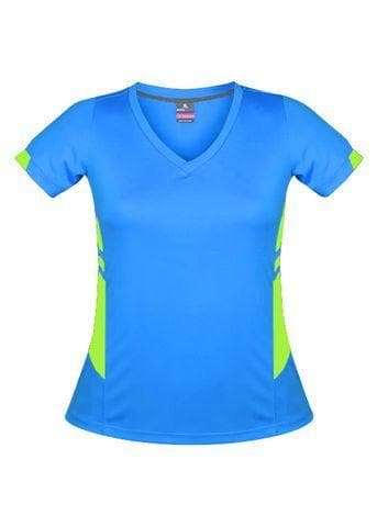 Aussie Pacific Tasman Ladies Tees 2211 Casual Wear Aussie Pacific Cyan/Neon Green 8 