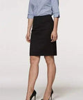 Aussie Pacific Corporate Wear Black / 4 AUSSIE PACIFIC LADIES KNEE LENGTH SKIRT 2802