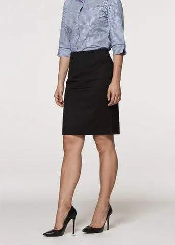 Aussie Pacific Corporate Wear Black / 4 AUSSIE PACIFIC LADIES KNEE LENGTH SKIRT 2802