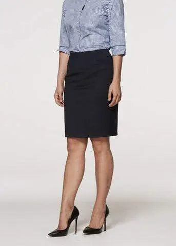 Aussie Pacific Corporate Wear Navy / 4 AUSSIE PACIFIC LADIES KNEE LENGTH SKIRT 2802