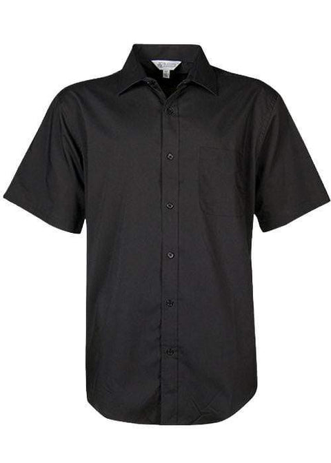 Aussie Pacific Men's Kingswood Short Sleeve Shirt 1910S Corporate Wear Aussie Pacific Black XXS 