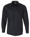 Cotton Drill Work Shirt WT04 Work Wear Australian Industrial Wear S Black 