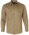 Cotton Drill Work Shirt WT04 Work Wear Australian Industrial Wear S Khaki 