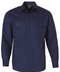 Cotton Drill Work Shirt WT04 Work Wear Australian Industrial Wear S Navy 