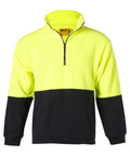 Hi-vis 2 Tone Polar Fleece SW07 Work Wear Australian Industrial Wear S Fluoro Yellow/Navy 