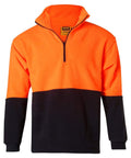 Hi-vis 2 Tone Polar Fleece SW07 Work Wear Australian Industrial Wear S Fluoro Orange/Navy 