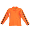 Australian Industrial Wear Work Wear Orange/Navy / 8 HI-VIS LEGEND LONG SLEEVE POLO Ladies SW34A