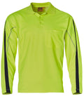 Australian Industrial Wear Work Wear Fluoro Yellow/Navy / S HI-VIS LEGEND LONG SLEEVE POLO Men's SW33A