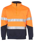 Hi-vis Long Sleeve Fleece Sweat SW14 Work Wear Australian Industrial Wear S Fluoro Orange/Navy 