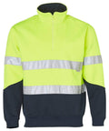 Hi-vis Long Sleeve Fleece Sweat SW14 Work Wear Australian Industrial Wear S Fluoro Yellow/Navy 