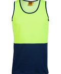 Hi-vis Safety Singlet SW15 Work Wear Australian Industrial Wear S Fluoro Yellow/Navy 