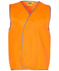 Hi-vis Safety Vest Adult SW02A Work Wear Australian Industrial Wear S-M Orange 