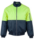 Hi-vis Two Tone Flying Jacket SW06A Work Wear Australian Industrial Wear S Fluoro Yellow/Navy 