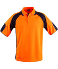 High-vis Polo - Unisex SW61 Work Wear Australian Industrial Wear 2XS Fluoro Orange/Navy 