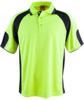 High-vis Polo - Unisex SW61 Work Wear Australian Industrial Wear 2XS Fluoro Yellow/Navy 