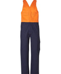 Men's Overall Stout Size SW202 Work Wear Australian Industrial Wear 87S Fluoro Orange/Navy 