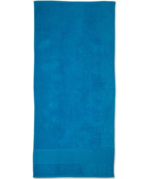 Terry Velour Beach Towel TW04A Work Wear Australian Industrial Wear 75cm x 150cm Aqua blue 