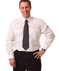 BENCHMARK Unisex Epaulette Long Sleeve BS06L Corporate Wear Benchmark White S 