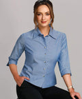 BENCHMARK Ladies' Chambray 3/4 Sleeve BS04 Corporate Wear Benchmark   