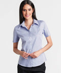 BENCHMARK Ladies’ Two Tone Gingham Short Sleeve Shirt M8320S Corporate Wear Benchmark   