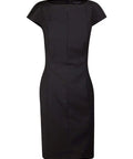 BENCHMARK Ladies’ Wool Blend Stretch Cap Sleeve Dress M9281 Corporate Wear Benchmark Charcoal 6 