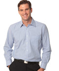 BENCHMARK Men's Balance Stripe Long Sleeve Shirt M7232 Corporate Wear Benchmark Blue/White 38 
