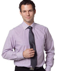 BENCHMARK Men's Balance Stripe Long Sleeve Shirt M7232 Corporate Wear Benchmark Violet/White 38 