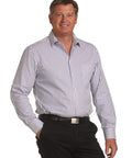 BENCHMARK Men's Executive Sateen Stripe Long Sleeve Shirt M7310L Corporate Wear Benchmark   