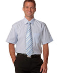 BENCHMARK Men's Fine Stripe Short Sleeve Shirt M7211 Corporate Wear Benchmark   
