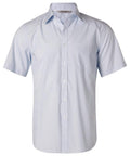 BENCHMARK Men's Fine Stripe Short Sleeve Shirt M7211 Corporate Wear Benchmark Pale Blue 38 