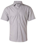 BENCHMARK Men's Fine Stripe Short Sleeve Shirt M7211 Corporate Wear Benchmark Silver Grey 38 
