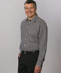 BENCHMARK Men’s Gingham Check Long Sleeve Shirt with Roll-up Tab Sleeve M7300L Corporate Wear Benchmark   