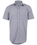 BENCHMARK Men’s Gingham Check Short Sleeve Shirt M7300S Corporate Wear Benchmark Navy/White XS 