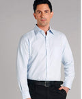 BENCHMARK Men's Mini Herringbone Long Sleeve Shirt M7112 Corporate Wear Benchmark   