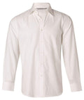 BENCHMARK Men's Mini Herringbone Long Sleeve Shirt M7112 Corporate Wear Benchmark White 38 